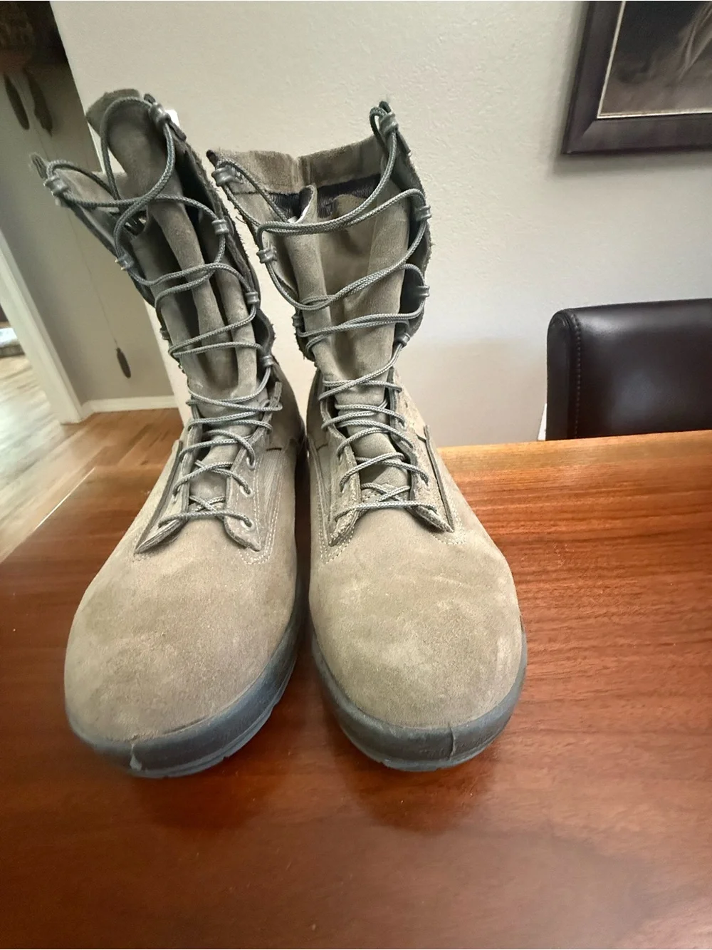 Men's Suede Tactical Flight Boots - Taupe green
